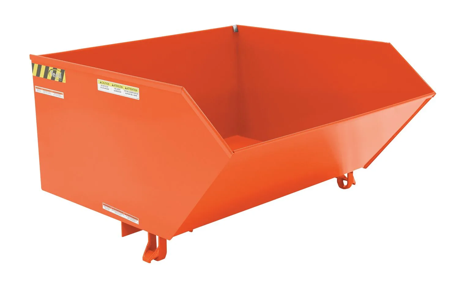 Vestil H-100-MD-ORG-C h style - low profile 90 degrees self-dumping steel hopper