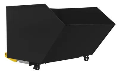 Vestil Steel Heavy Duty Bump & Dump Hopper 1-1/2 Cubic Yard 6,000 Lb. Capacity Semi Gloss Black