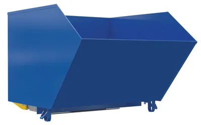 Vestil Steel Heavy Duty Bump & Dump Hopper 1-1/2 Cubic Yard 6,000 Lb. Capacity Blue