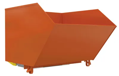 Vestil Steel Heavy Duty Bump & Dump Hopper 1-1/2 Cubic Yard 6,000 Lb. Capacity Blue Orange