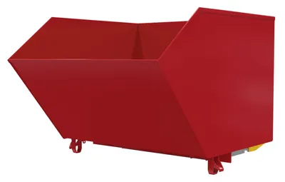 Vestil Steel Heavy Duty Bump & Dump Hopper 1-1/2 Cubic Yard 6,000 Lb. Capacity Blue Soda Red