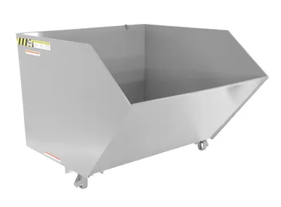Vestil Steel Light Duty Low Profile Self Dumping Hopper 1-1/2 Cubic Yard 2000 Lb. Capacity Silver Lining