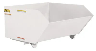Vestil Steel Light Duty Low Profile Self Dumping Hopper 1-1/2 Cubic Yard 2000 Lb. Capacity White