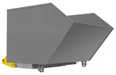 Vestil Steel Medium Duty Bump & Dump Hopper 1-1/2 Cubic Yard 4,000 Lb. Capacity Battleship Gray