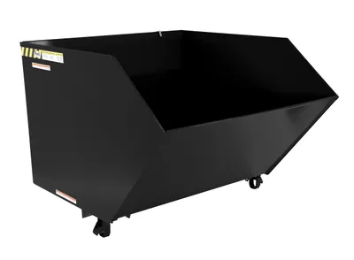 Vestil Steel Medium Duty Low Profile Self Dumping Hopper 1-1/2 Cubic Yard 4000 Lb. Capacity Semi Gloss Black