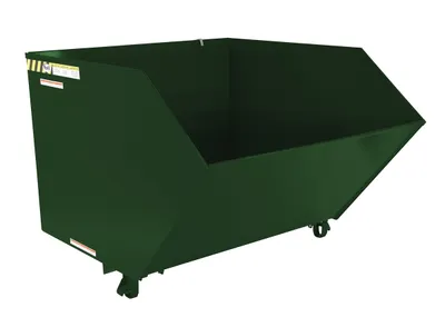 Vestil Steel Medium Duty Low Profile Self Dumping Hopper 1-1/2 Cubic Yard 4000 Lb. Capacity Hunter Green