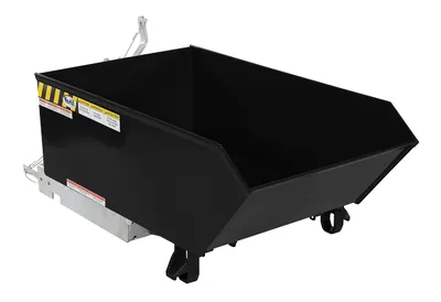 Vestil Steel Medium Duty Low Profile Self Dumping Hopper 1/4 Cubic Yard 4000 Lb. Capacity Semi Gloss Black