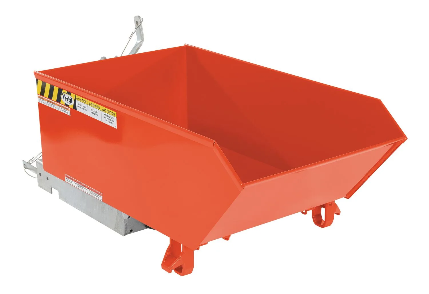 Vestil H-25-MD-ORG-C h style - low profile 90 degrees self-dumping steel hopper
