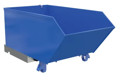Vestil Steel Medium Duty Low Profile Self Dumping Hopper 1/3 Cubic Yard 4000 Lb. Capacity Blue