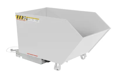 Vestil Steel Heavy Duty Low Profile Self Dumping Hopper 1/2 Cubic Yard 6000 Lb. Capacity White