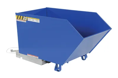 Vestil Steel Medium Duty Low Profile Self Dumping Hopper 1/2 Cubic Yard 4000 Lb. Capacity Blue