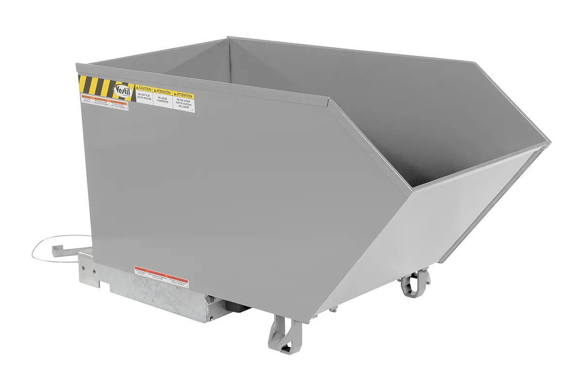 Vestil H-50-MD-SL h style - low profile 90 degrees self-dumping steel hopper