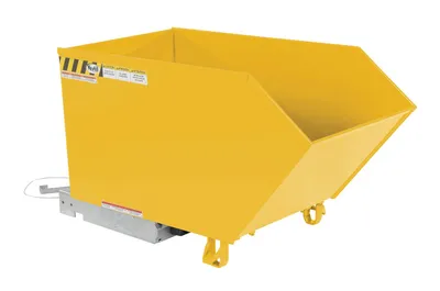 Vestil Steel Medium Duty Low Profile Self Dumping Hopper 1/2 Cubic Yard 4000 Lb. Capacity Yellow