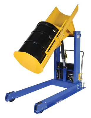 Vestil HDD-48-15-P-DC hydraulic drum dumper shown from an alternate angle