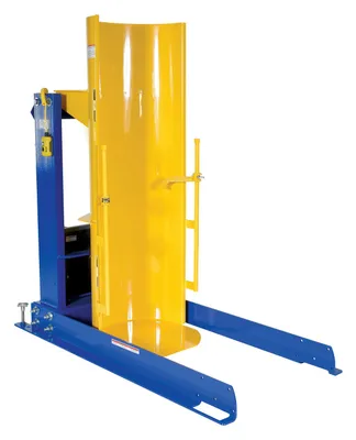 Vestil Steel Stationary Hydraulic Drum Dumper 48 In. Dump Height 1,500 Lb. Capacity Blue / Yellow