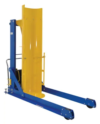 Vestil Steel Portable Hydraulic Drum Dumper 72 In. Dump Height 1,000 Lb. Capacity Blue / Yellow