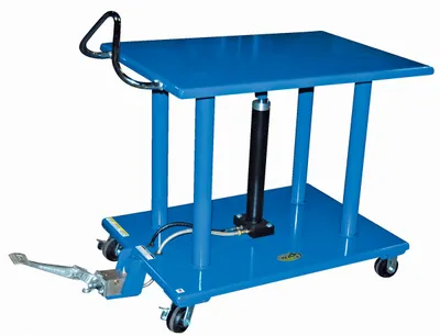 Vestil Steel Hydraulic Post Table 24 In. x 36 In. 4,000 Lb. Capacity Blue