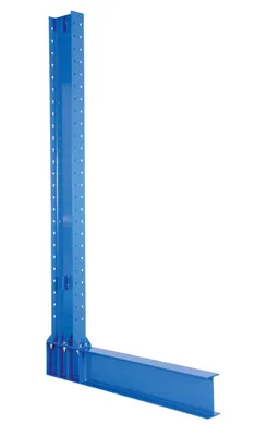 Vestil Steel Heavy Duty Single Sided Cantilever Upright with 42 In. and 48 In. Arms 8 Ft. 14,200-12,800 Lb. Capacity Blue
