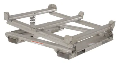 Vestil Stainless Steel Intermediate Bulk Container Tilt Stand with Fork Pockets 48-1/2 In. x 15-1/4 In. 4400 Lb. Capacity Silver