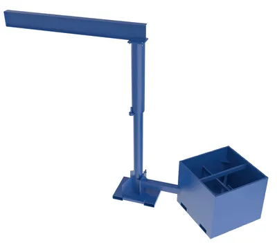 Vestil Steel Portable Offset Jib Crane with Empty Base 8 Ft. I-Beam 1000 Lb. Capacity Blue