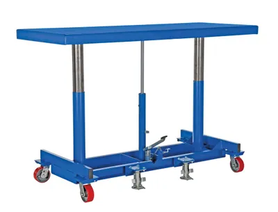 Vestil Steel Ergonomic Long Deck Cart 60 In. x 30-1/4 In. x 31 In. 4,000 Lb. Capacity Blue