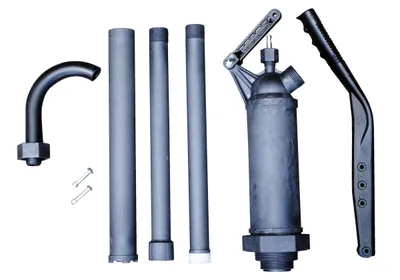 Vestil LDP-RYT lever action drum pump shown from an alternate angle