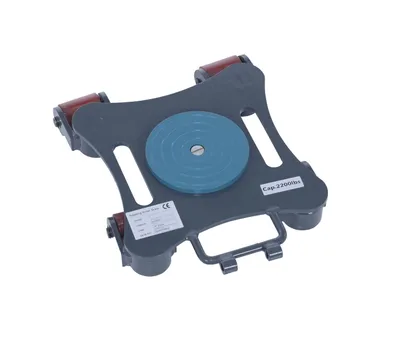 Vestil Steel Multi Direction Machinery Skate Without Handle 12 In. Length x 12 In. Width x 3-1/2 In. Height 2,200 Lb. Capacity Blue and Gray