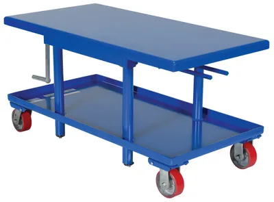 Vestil Steel Low Profile Post Table 24 In. x 60 In. 2000 Lb. Capacity Blue