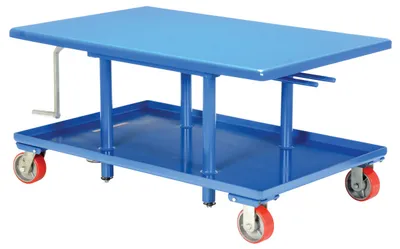 Vestil Steel Low Profile Post Table 30 In. x 42 In. 2000 Lb. Capacity Blue