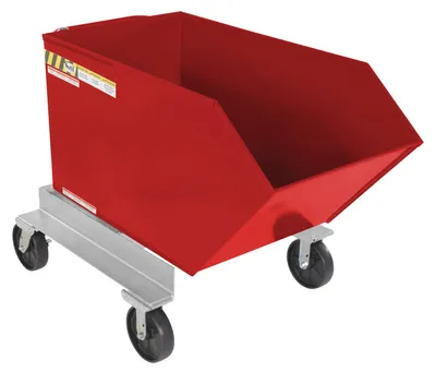 Vestil Steel Portable Tilting Hopper 1/2 Cubic Yard 2,000 Lb. Capacity Red