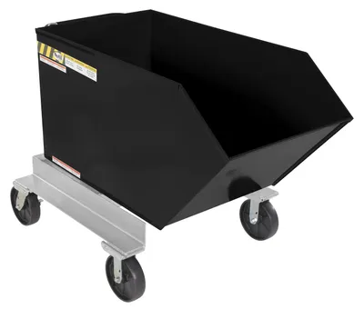 Vestil Steel Portable Tilting Hopper 3/4 Cubic Yard 2,000 Lb. Capacity Black