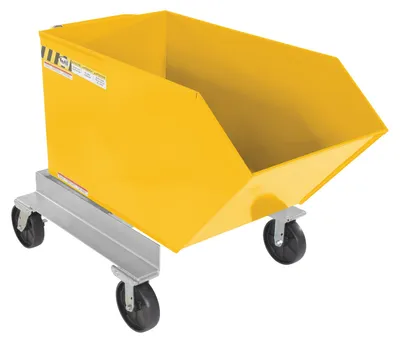 Vestil Steel Portable Tilting Hopper 3/4 Cubic Yard 2,000 Lb. Capacity Yellow