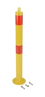 Vestil Steel Fixed Height Bollard 3 In. x 3 In. x 35-1/2 In. Yellow