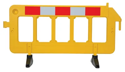 Vestil PBAR-72-Y plastic barrier shown from an alternate angle