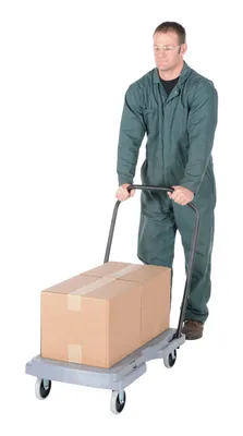 Vestil PC-60 versatile platform trucks with fold down handle shown from an alternate angle