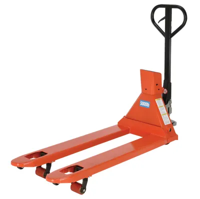 Vestil PM-2146-TL-SCL-LP pallet trucks with digital scale shown from an alternate angle