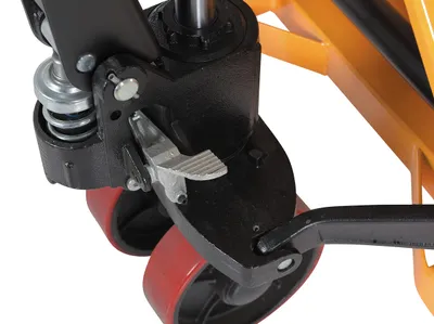 Vestil PM-2748-SCL-LP-E pallet trucks with digital scale shown from an alternate angle