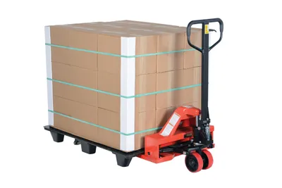 Vestil PM4-2748-LP low profile pallet truck shown from an alternate angle