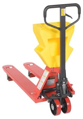 Vestil PM5-2048-UP-001 pallet trucks with p-caddy shown from an alternate angle