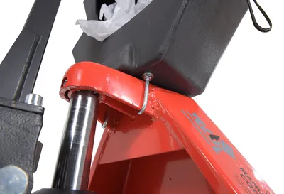 Vestil PM5-2048-UP-002 pallet trucks with p-caddy shown from an alternate angle