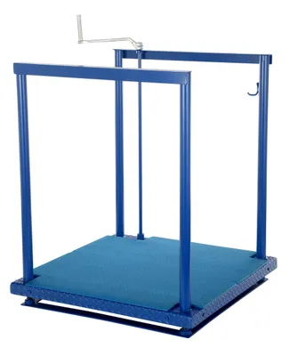 Vestil Steel Ergonomic Post-Crank Worker Platform With Mat 36 In. x 36 In. x 65-5/8 In. 500 Lb. Capacity Blue