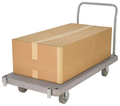 Vestil PPT-2-41 heavy-duty plastic platform truck shown from an alternate angle
