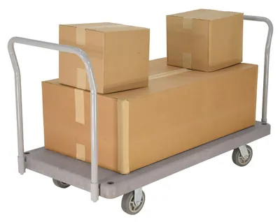 Vestil PPT-2-42 heavy-duty plastic platform truck shown from an alternate angle