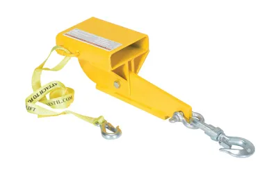 Vestil Steel Hoist Single Auto Tension Swivel Hook 16 In x 6 In x 14-5/16 In 4,000 Lb. Capacity Yellow