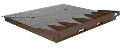 Vestil Steel Heavy Duty Container Ramp 72 In. Width 15,000 Lb. Capacity Brown