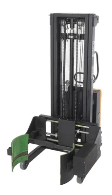Vestil SL-118-PDGR semi-electric powered drum gripper shown from an alternate angle