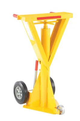 Vestil Steel Trailer Stabilizing Spin Top Beam Jack 27-7/16 In. x 23-7/8 In. x 40 In. 100,000 Lb. Static Capacity Yellow