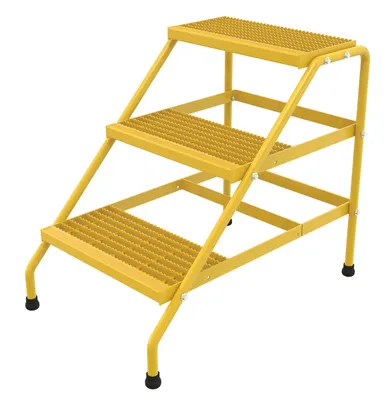 Vestil Aluminum 3 Step Knock Down Stand 500 Lb. Capacity Yellow