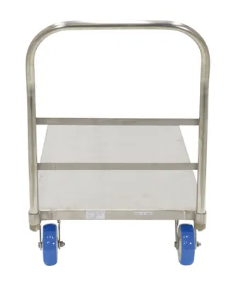 Vestil SSPT-2448 stainless steel platform truck shown from an alternate angle