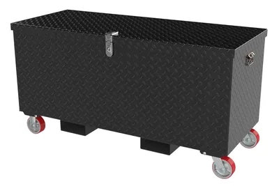 Vestil Steel Tread Plate Toolbox with Casters and Fork Pockets 24 In. x 60 In. 3,000 Lb. Capacity Black